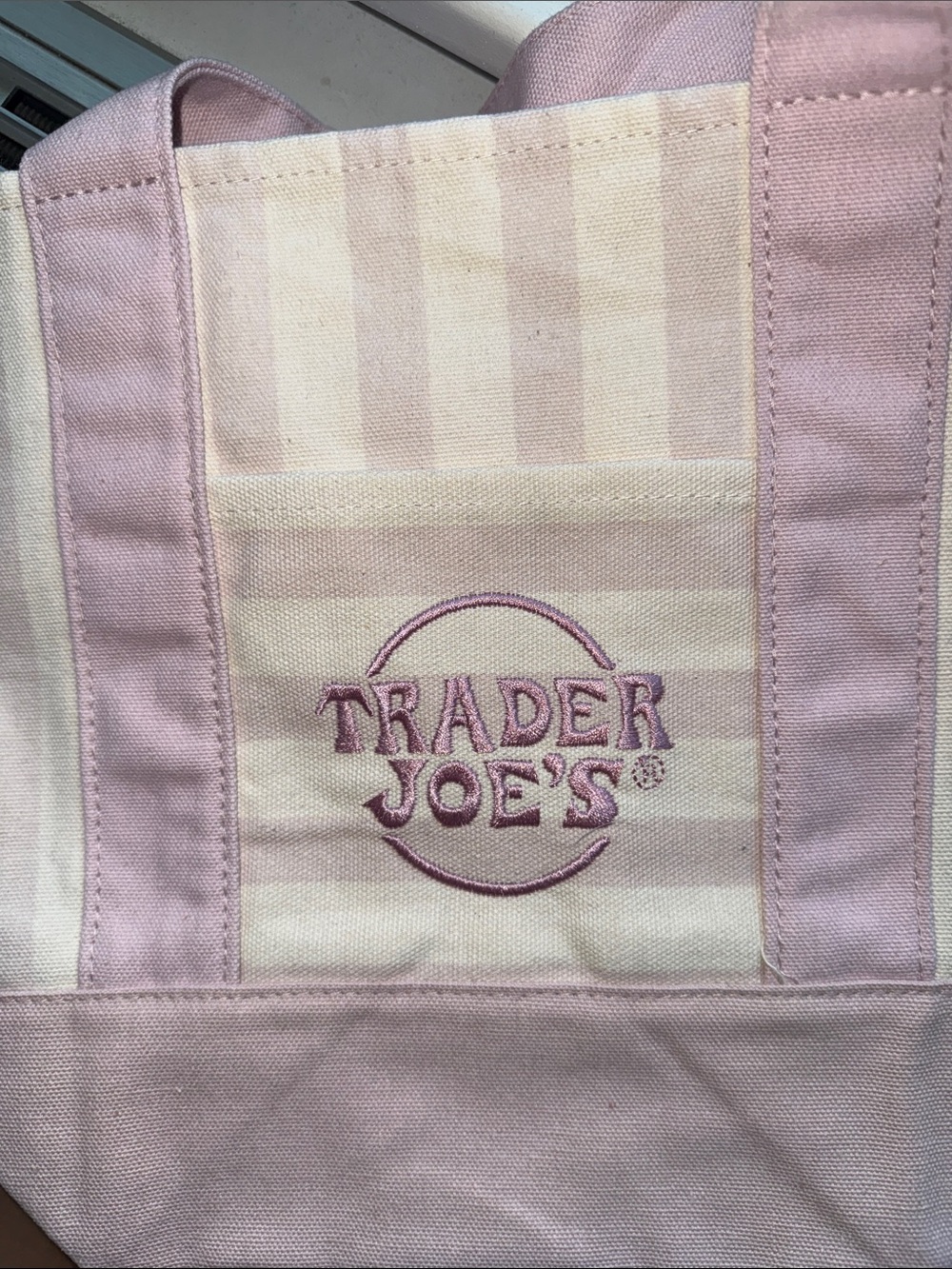 Pink Striped Mini Canvas Tote Bag - Picture 4 of 4